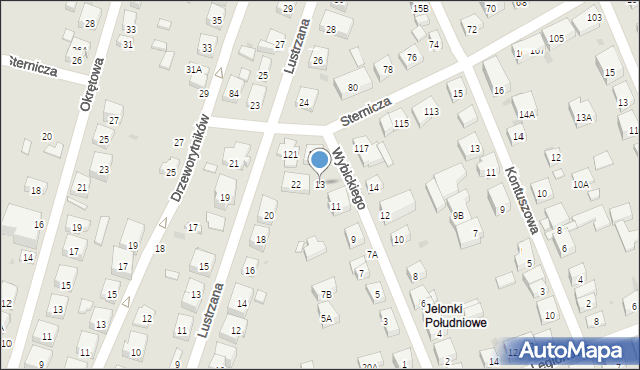 Warszawa, Wybickiego Józefa, gen., 13, mapa Warszawy