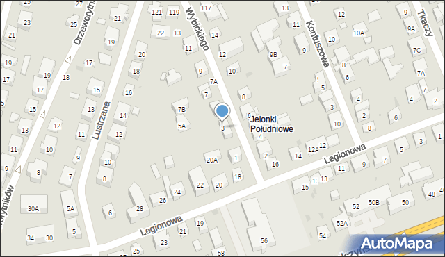 Warszawa, Wybickiego Józefa, gen., 3, mapa Warszawy