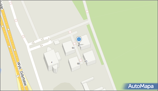 Warszawa, Wybrzeże Gdyńskie, 6C, mapa Warszawy