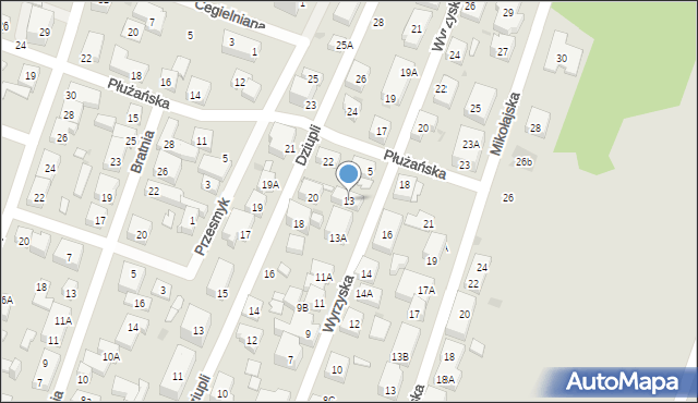 Warszawa, Wyrzyska, 13, mapa Warszawy