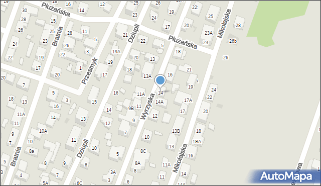 Warszawa, Wyrzyska, 14, mapa Warszawy