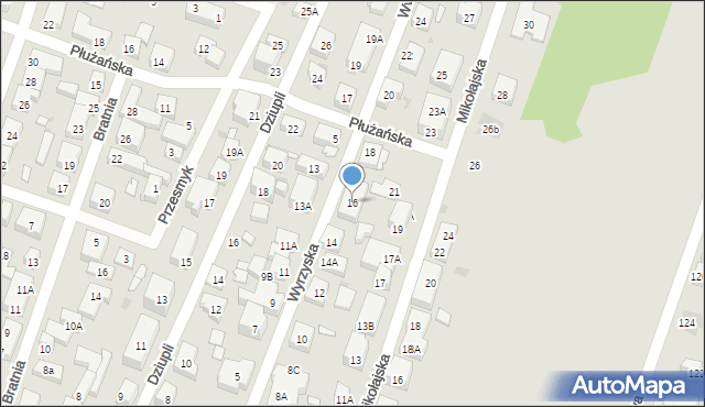 Warszawa, Wyrzyska, 16, mapa Warszawy