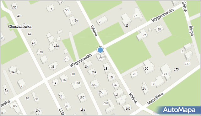 Warszawa, Wyganowska, 22, mapa Warszawy