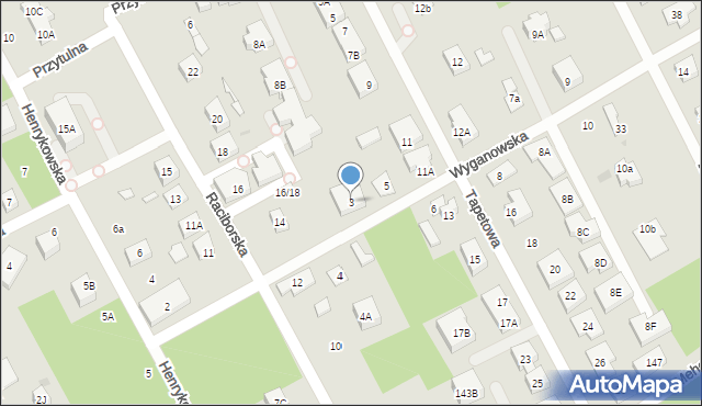 Warszawa, Wyganowska, 3, mapa Warszawy