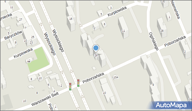 Warszawa, Wysockiego Piotra, 14, mapa Warszawy