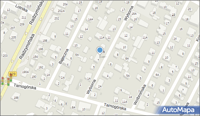 Warszawa, Wyborna, 7A, mapa Warszawy