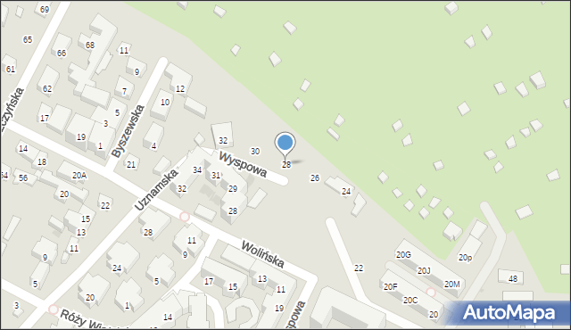 Warszawa, Wyspowa, 28, mapa Warszawy