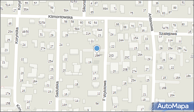 Warszawa, Wylotowa, 19A, mapa Warszawy