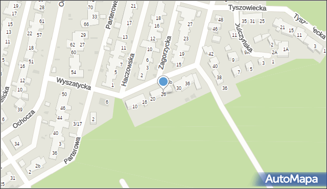 Warszawa, Wyszatycka, 26, mapa Warszawy