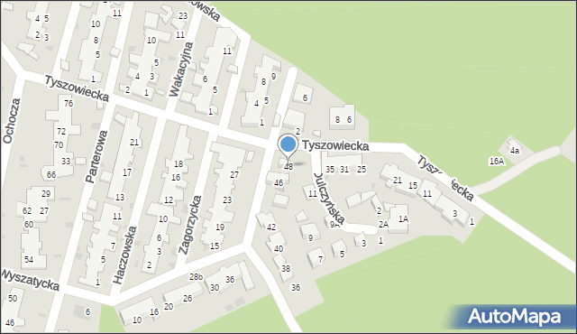 Warszawa, Wyszatycka, 48, mapa Warszawy