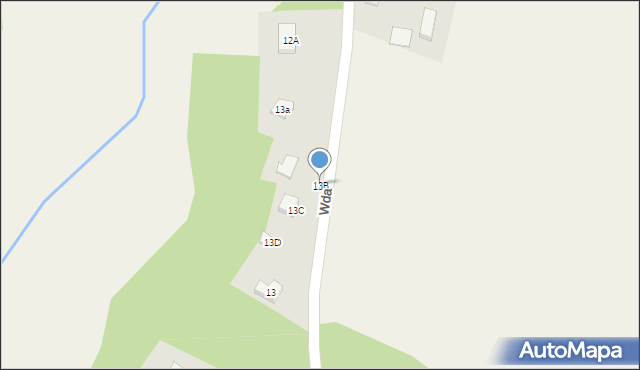 Wda, Wybudowanie, 13B, mapa Wda