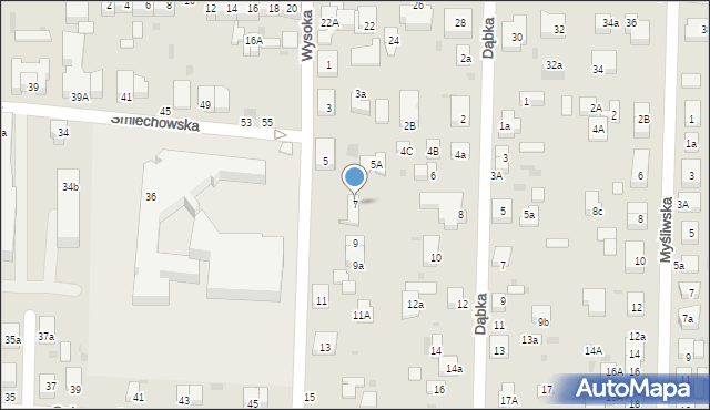 Wejherowo, Wysoka, 7, mapa Wejherowo