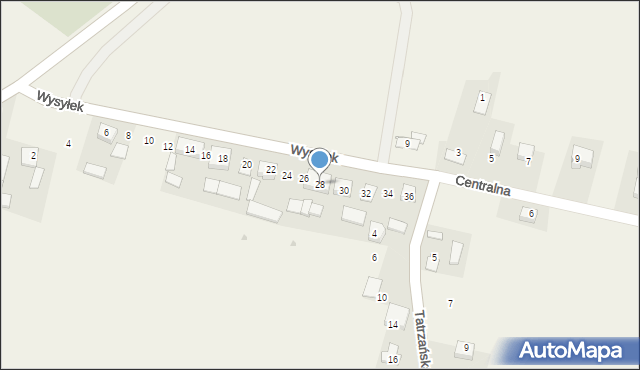 Więcławice Stare, Wysyłek, 28, mapa Więcławice Stare