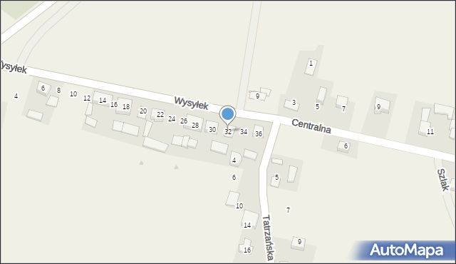 Więcławice Stare, Wysyłek, 32, mapa Więcławice Stare