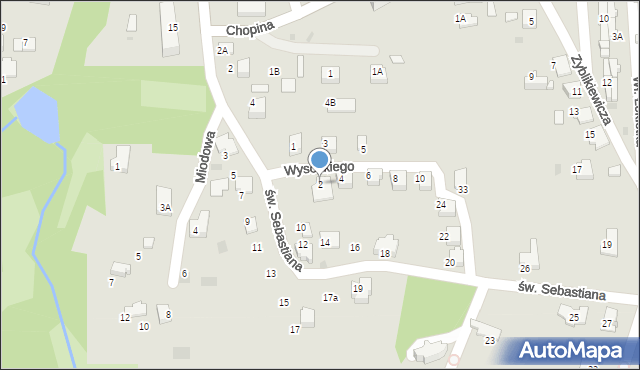 Wieliczka, Wysockiego Piotra, 2, mapa Wieliczka