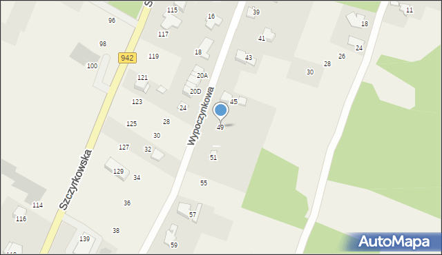 Wilkowice, Wypoczynkowa, 49, mapa Wilkowice