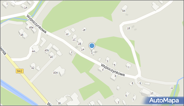 Wisła, Wypoczynkowa, 1, mapa Wisła