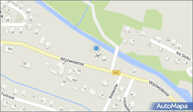 Wisła, Wyzwolenia, 10B, mapa Wisła