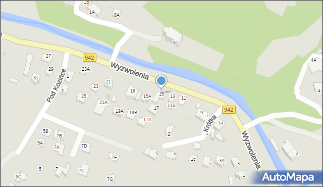 Wisła, Wyzwolenia, 15, mapa Wisła