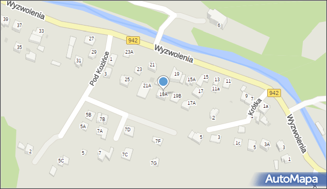 Wisła, Wyzwolenia, 19A, mapa Wisła