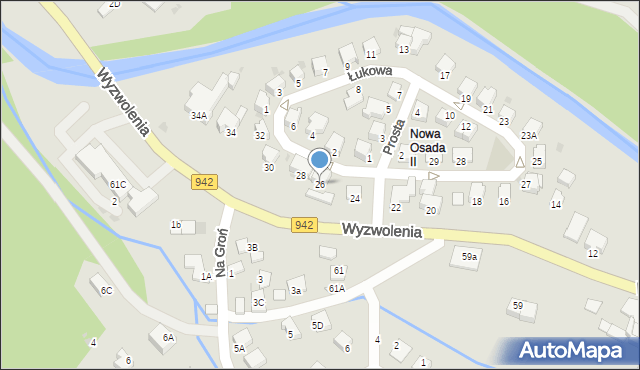 Wisła, Wyzwolenia, 26, mapa Wisła