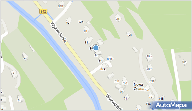 Wisła, Wyzwolenia, 84, mapa Wisła