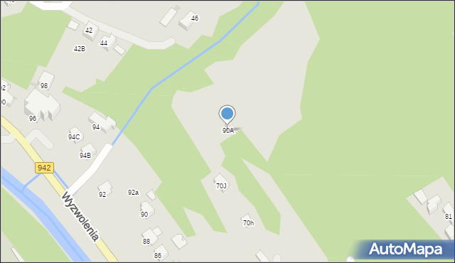 Wisła, Wyzwolenia, 90A, mapa Wisła