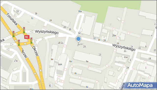 Włocławek, Wyszyńskiego Stefana, ks. prym. kard., 27, mapa Włocławka