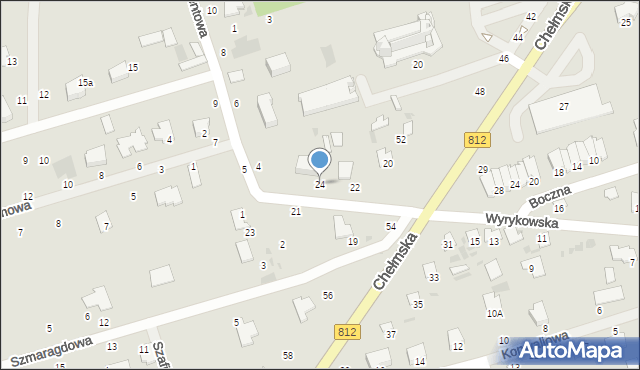 Włodawa, Wyrykowska, 24, mapa Włodawa