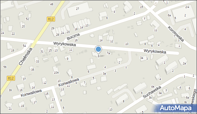 Włodawa, Wyrykowska, 7, mapa Włodawa