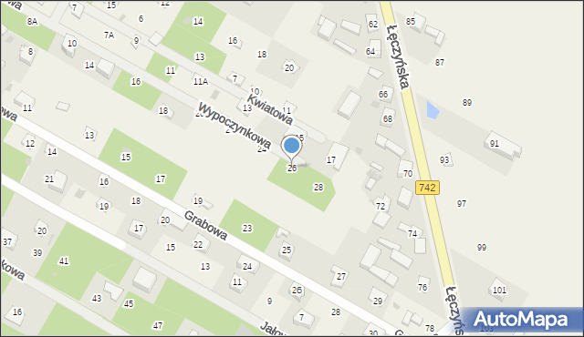 Włodzimierzów, Wypoczynkowa, 26, mapa Włodzimierzów