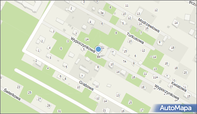 Włodzimierzów, Wypoczynkowa, 8A, mapa Włodzimierzów