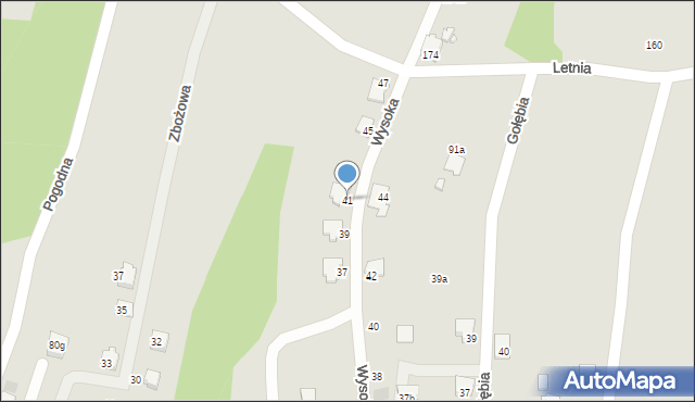 Wodzisław Śląski, Wysoka, 41, mapa Wodzisławia Śląskiego