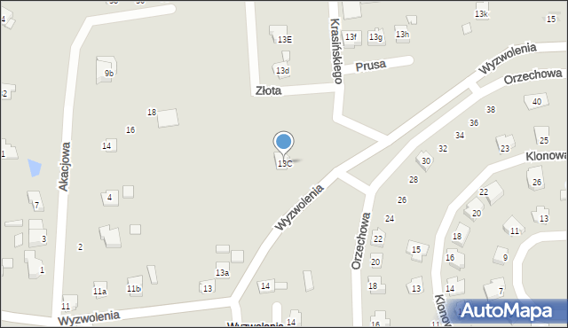 Wolbrom, Wyzwolenia, 13C, mapa Wolbrom