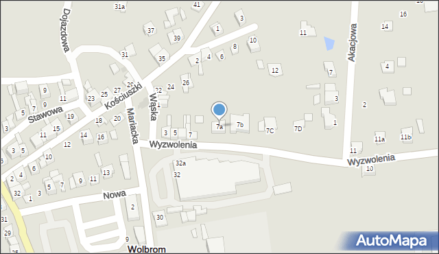 Wolbrom, Wyzwolenia, 7a, mapa Wolbrom