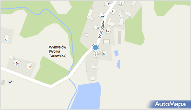 Wólka Tanewska, Wymysłów, 7, mapa Wólka Tanewska