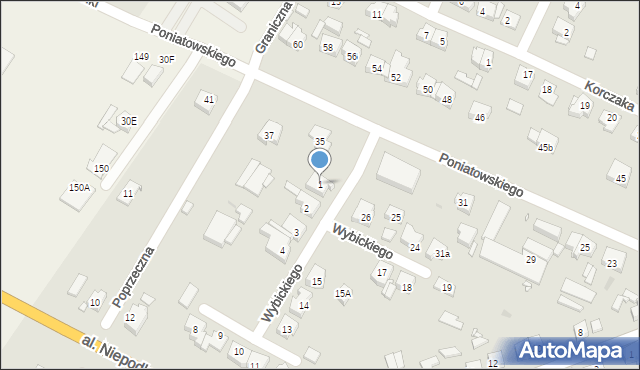 Wolsztyn, Wybickiego Józefa, gen., 1, mapa Wolsztyn