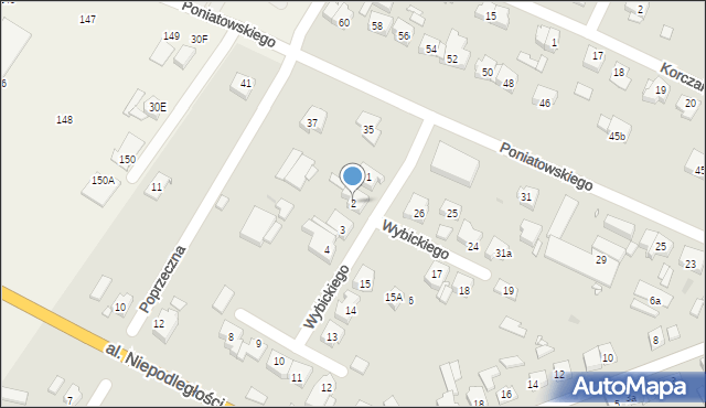 Wolsztyn, Wybickiego Józefa, gen., 2, mapa Wolsztyn