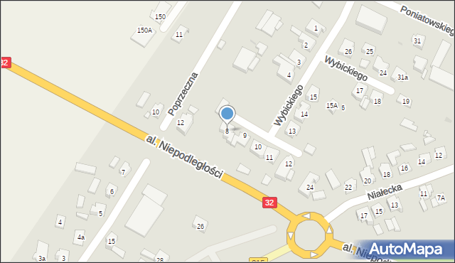 Wolsztyn, Wybickiego Józefa, gen., 8, mapa Wolsztyn