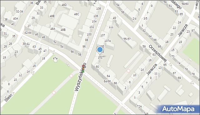 Wrocław, Wyszyńskiego Stefana, ks. kard., 101, mapa Wrocławia