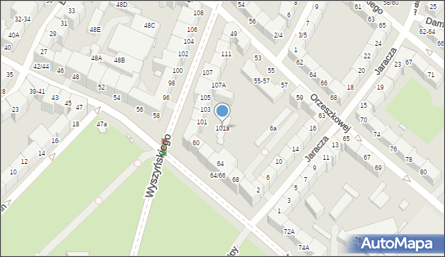 Wrocław, Wyszyńskiego Stefana, ks. kard., 101a, mapa Wrocławia