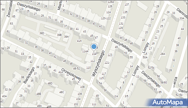 Wrocław, Wyszyńskiego Stefana, ks. kard., 114, mapa Wrocławia