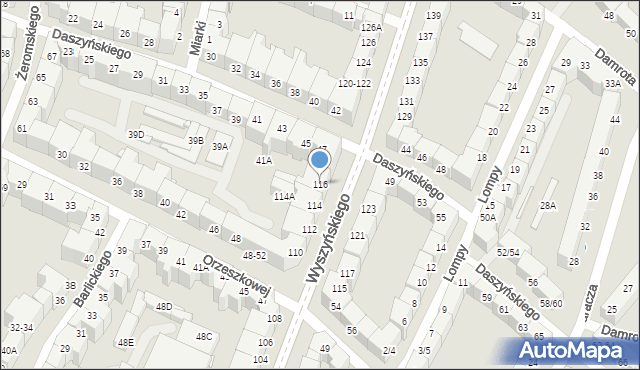 Wrocław, Wyszyńskiego Stefana, ks. kard., 116, mapa Wrocławia