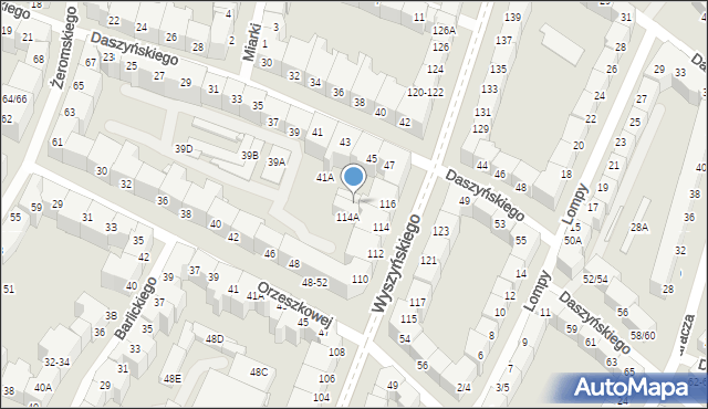 Wrocław, Wyszyńskiego Stefana, ks. kard., 116A, mapa Wrocławia