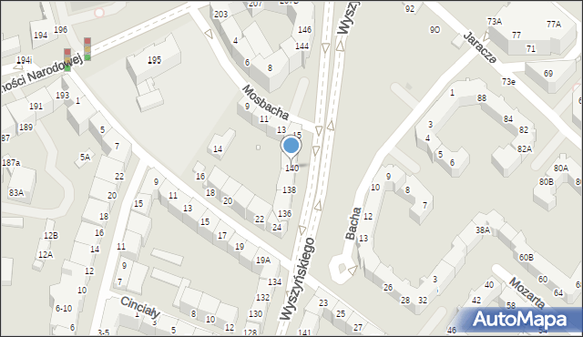 Wrocław, Wyszyńskiego Stefana, ks. kard., 140, mapa Wrocławia