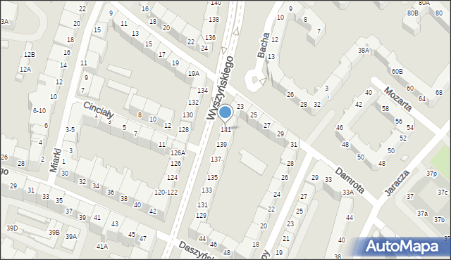 Wrocław, Wyszyńskiego Stefana, ks. kard., 141, mapa Wrocławia