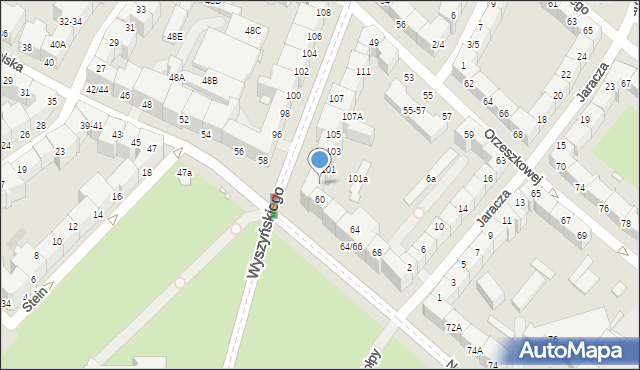 Wrocław, Wyszyńskiego Stefana, ks. kard., 99, mapa Wrocławia