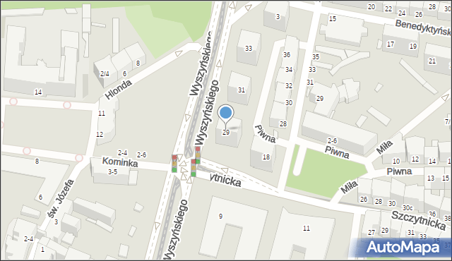 Wrocław, Wyszyńskiego Stefana, ks. kard., 29, mapa Wrocławia