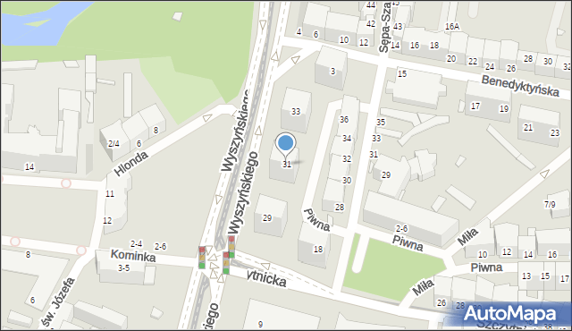 Wrocław, Wyszyńskiego Stefana, ks. kard., 31, mapa Wrocławia