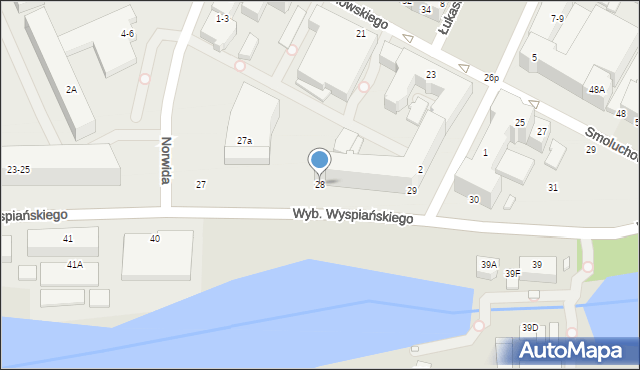Wrocław, Wybrzeże Stanisława Wyspiańskiego, 28, mapa Wrocławia